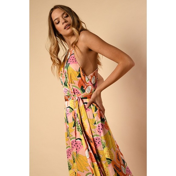 Anthropologie Hutch Glenne Tropical Wrap Dress Medium - Picture 2 of 10